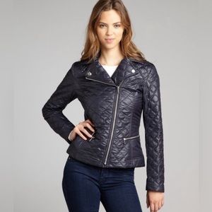 Laundry by Shelli Segal Black Quilted Puffer Moto Winter Jacket - Size XS